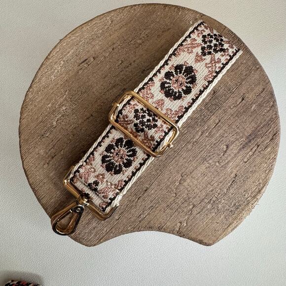 Wide Neutral Purse Strap Adjustable Crossbody Guitar Strap NEW FAST SHIP - Picture 1 of 4